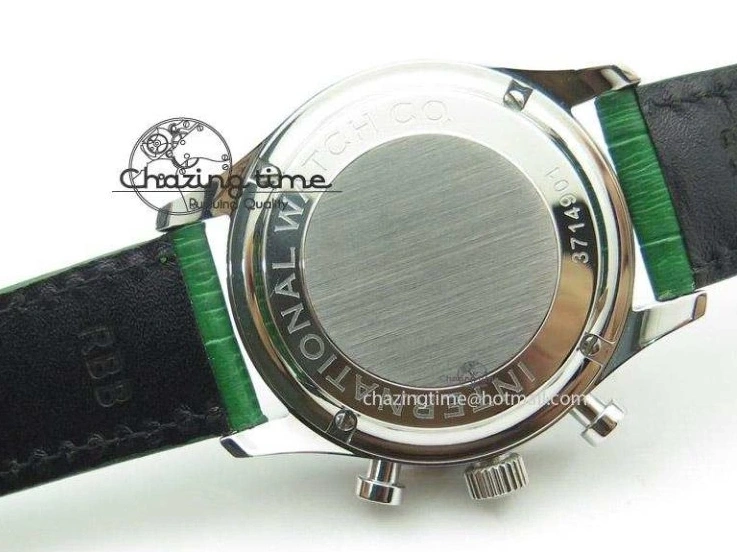MIROTIME 1228 Versatile Portuguese 40mm Chrono SS Green Dial On Green Leather Strap A 7380